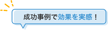 成功事例で効果を実感！